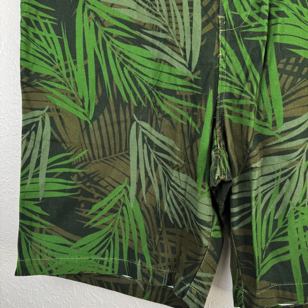 NEW King Size Big Tropical Palm Leaf Print Chino Shorts Green 44